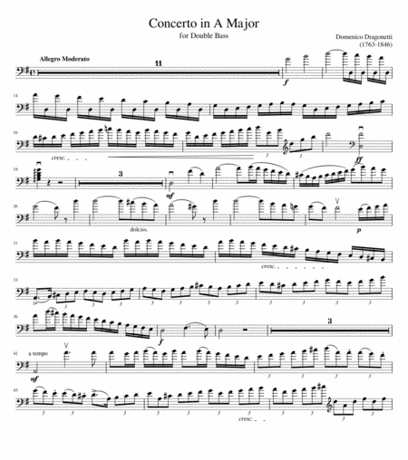 Free Sheet Music Concerto In A Major