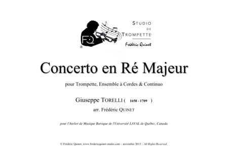 Free Sheet Music Concerto In D For Trumpet Strings Continuo