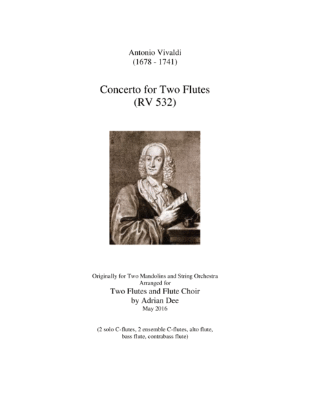 Concerto In G For 2 Flutes Rv 532 Sheet Music