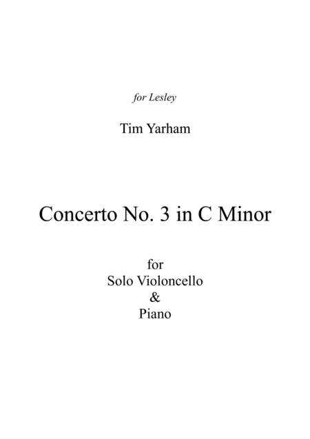 Free Sheet Music Concerto No 3 In C Minor For Violincello With Piano Reduction