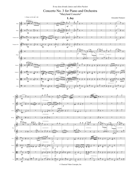 Concerto No 3 Maryland Concerto Orchestra Score Sheet Music