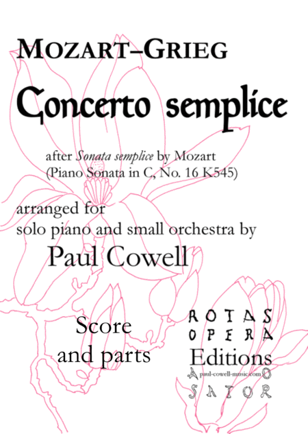 Free Sheet Music Concerto Semplice Mozarts Simple Sonata Arranged As A Concerto By Edvard Grieg And Paul Cowell Parts