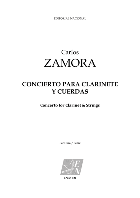 Concierto Para Clarinete Y Cuerdas Concerto For Clarinet Strings Sheet Music