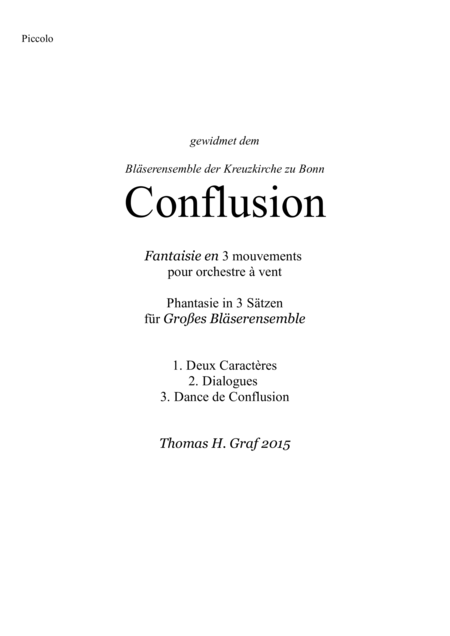 Conflusion Suite Wind Ensemble Piccolo Flute Sheet Music