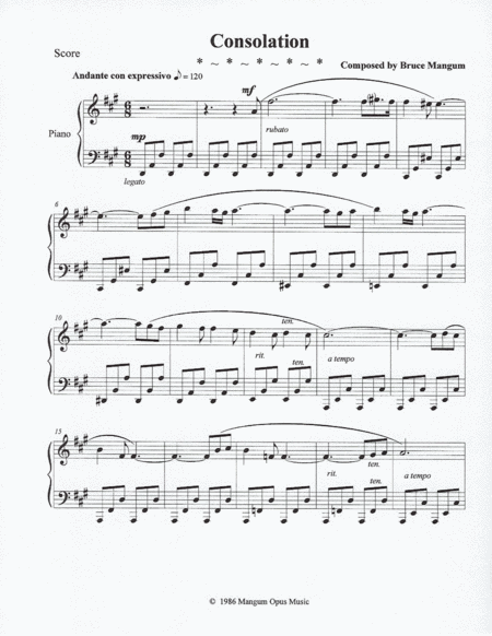 Free Sheet Music Consolation