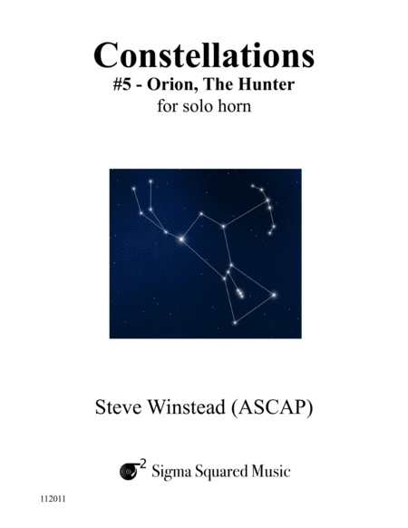 Free Sheet Music Constellations 5 Orion The Hunter