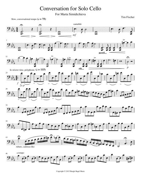 Free Sheet Music Conversation For Solo Cello