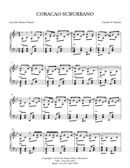 Coracao Siuburbano Sheet Music