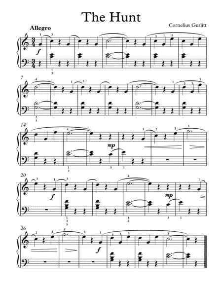 Free Sheet Music Cornelius Gurlitt Op 117 No 15 The Chase Die Jagd Complete Version