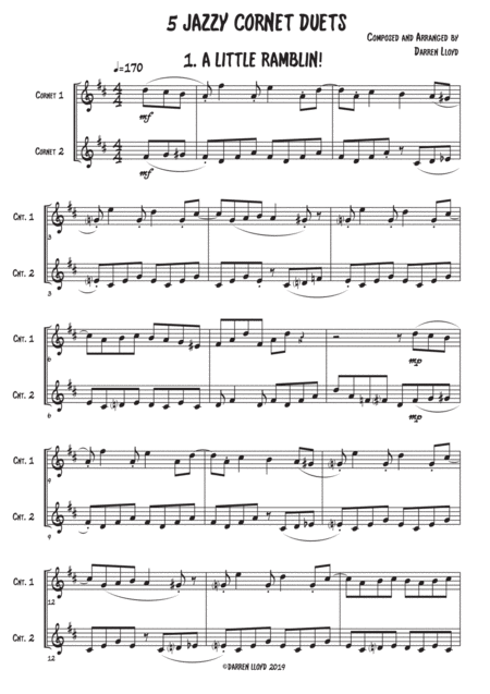 Cornet Duets 5 Jazzy Sheet Music