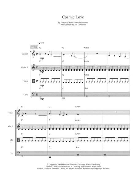 Cosmic Love Or String Quartet Sheet Music