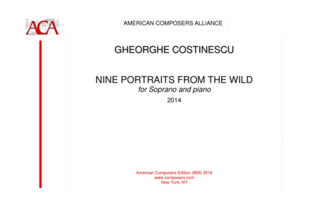 Free Sheet Music Costinescu Nine Portraits From The Wild