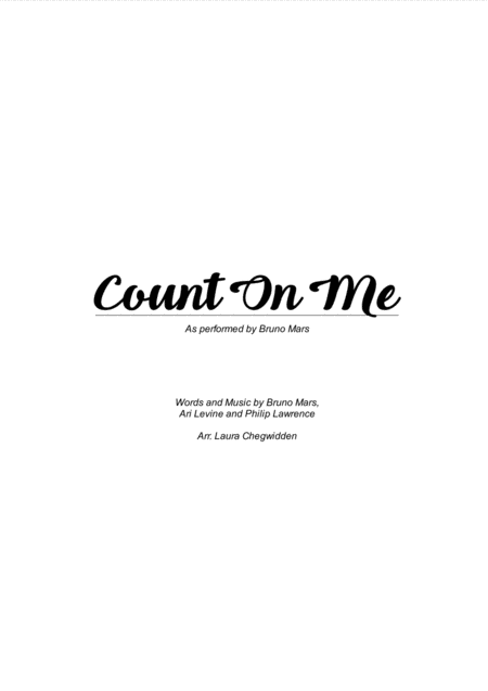 Count On Me For String Quartet Sheet Music