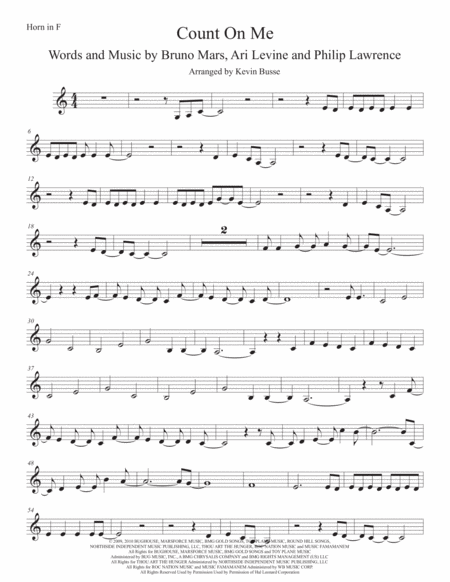 Count On Me Horn In F Sheet Music