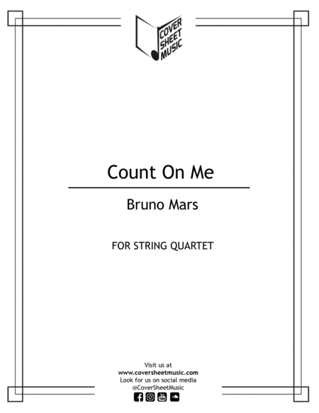 Count On Me String Quartet Sheet Music