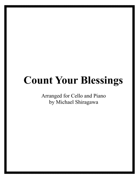 Free Sheet Music Count Your Blessings Cello