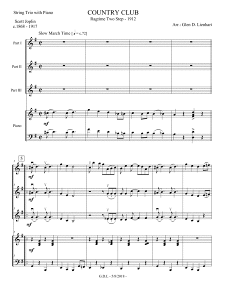 Free Sheet Music Country Club