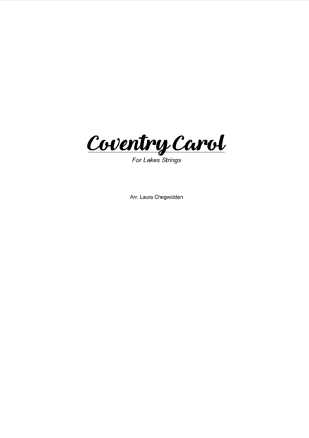 Coventry Carol For Beginner String Orchestra Sheet Music