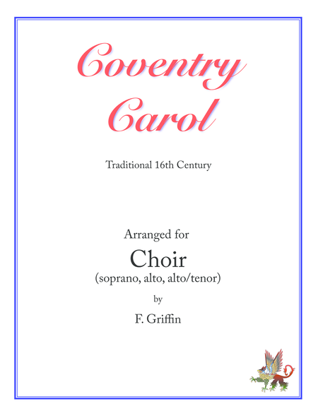 Free Sheet Music Coventry Carol For Saa Sat Choir