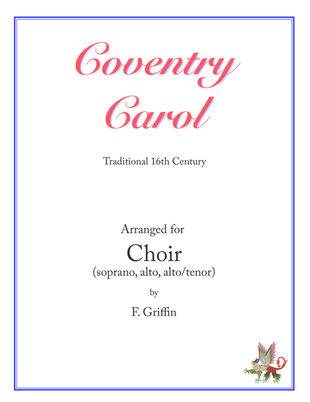 Coventry Carol For Saa Sat Choir Sheet Music