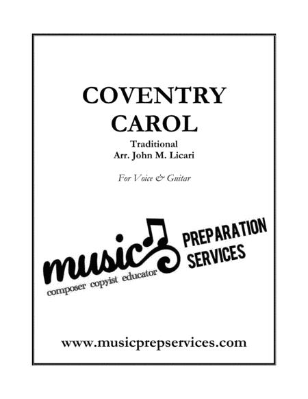 Free Sheet Music Coventry Carol Traditional Voice Guitar Arranged By John M Licari