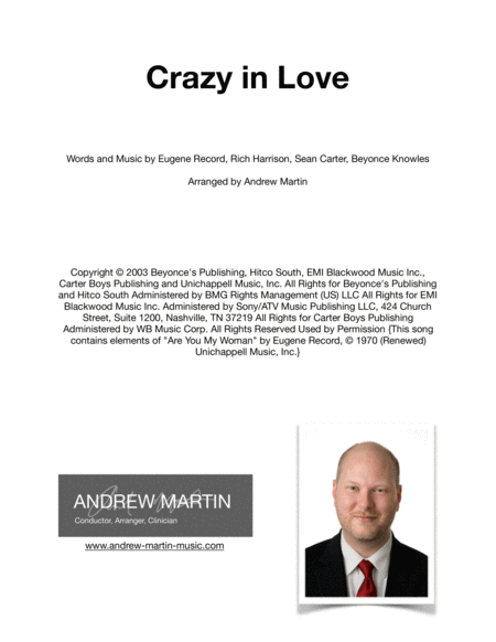 Free Sheet Music Crazy In Love