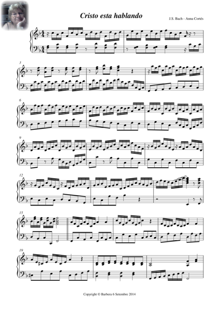 Free Sheet Music Cristo Esta Hablando Js Bach Anna Corts