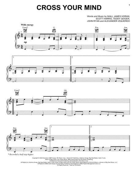 Free Sheet Music Cross Your Mind
