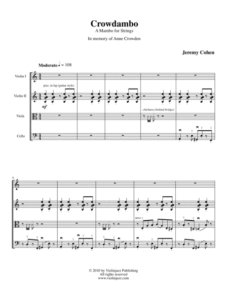 Crowdambo Mambo For String Quartet Sheet Music