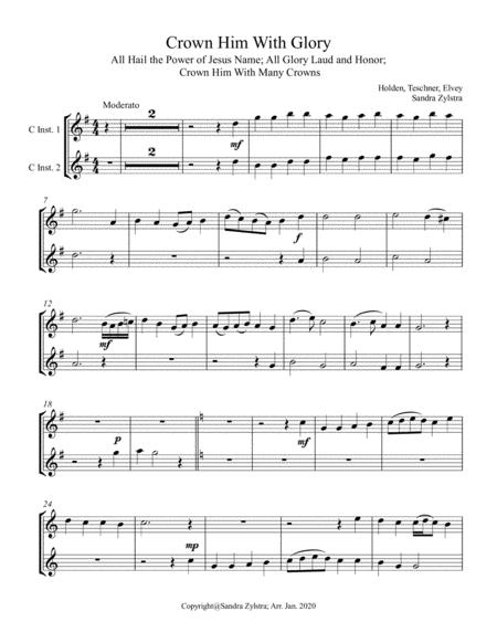 Crown Him With Glory Treble C Instrument Duet Parts Only Sheet Music