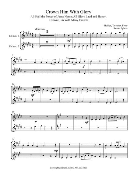 Crown Him With Glory Treble Eb Instrument Duet Sheet Music