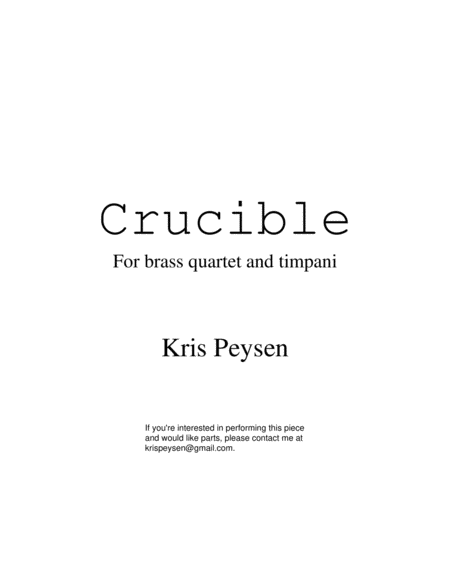 Crucible Sheet Music