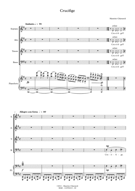 Free Sheet Music Crucifige