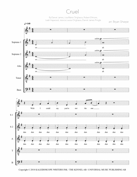 Cruel Sheet Music