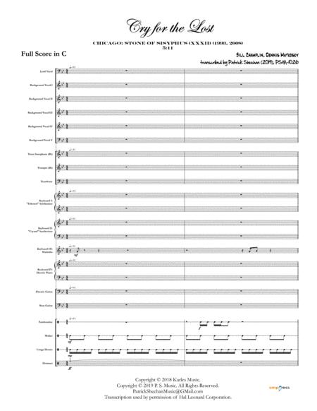 Free Sheet Music Cry For The Lost Chicago Full Score Set Of Parts