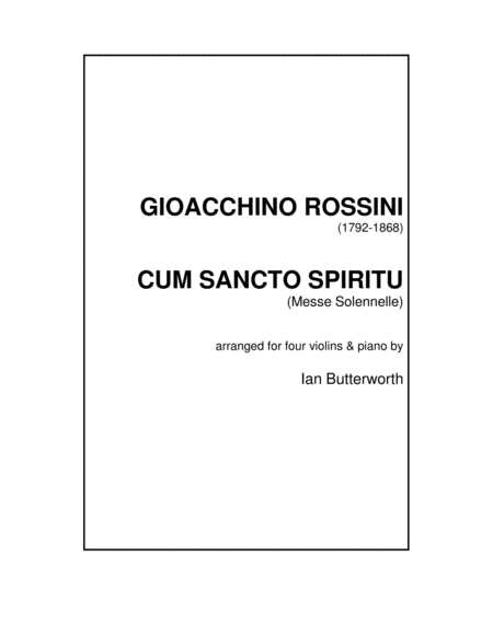 Free Sheet Music Cum Sancto Spirito Messe Solenelle For 4 Violins Piano