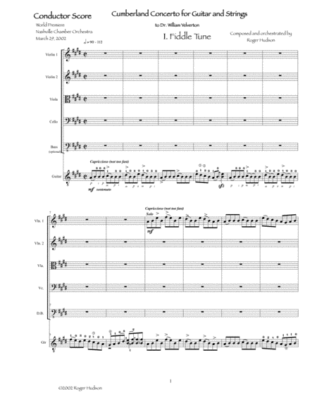 Free Sheet Music Cumberland Concerto For Guitar And Strings