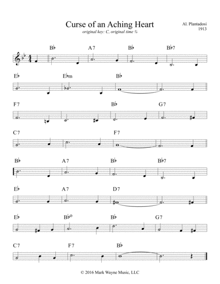 Curse Of An Aching Heart Sheet Music