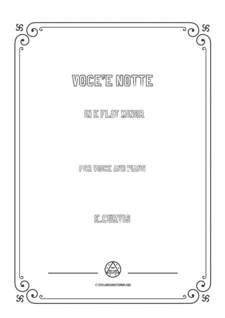 Free Sheet Music Curtis Voce E Notte In E Flat Minor For Voice And Piano