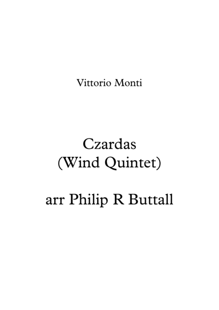 Czardas Wind Quintet Score Sheet Music