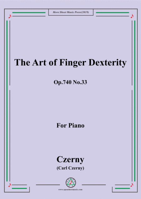 Free Sheet Music Czerny The Art Of Finger Dexterity Op 740 No 33 For Piano