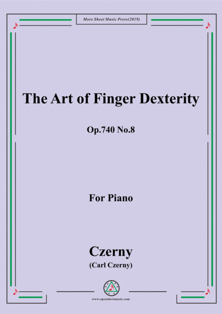 Free Sheet Music Czerny The Art Of Finger Dexterity Op 740 No 8 For Piano