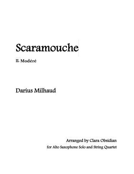 Free Sheet Music D Milhaud Scaramouche Ii Modr For Alto Saxophone Solo String Quartet