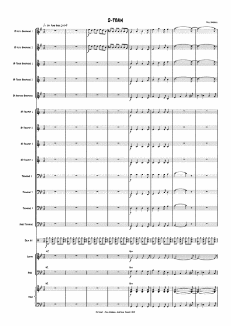 Free Sheet Music D Train For Big Band