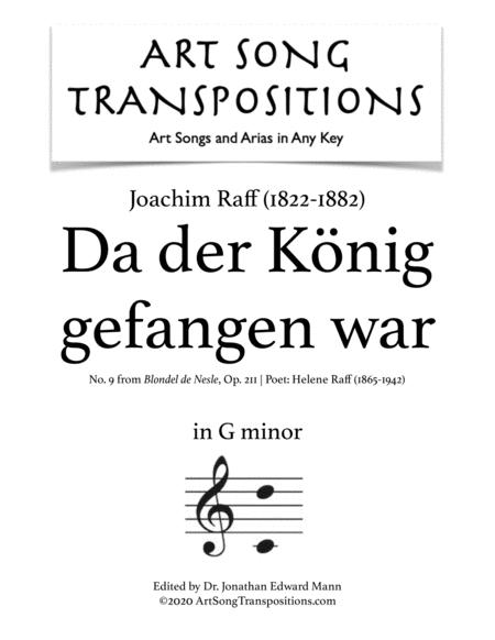 Da Der Knig Gefangen War Op 211 No 9 Transposed To G Minor Sheet Music