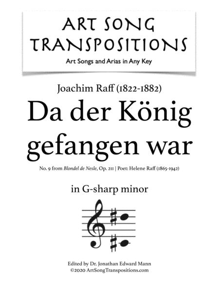 Free Sheet Music Da Der Knig Gefangen War Op 211 No 9 Transposed To G Sharp Minor