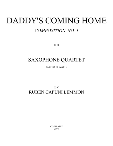 Free Sheet Music Daddys Coming Home