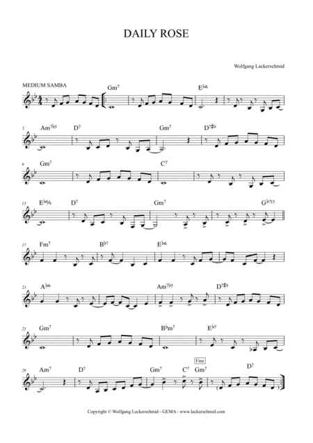 Free Sheet Music Daily Rose