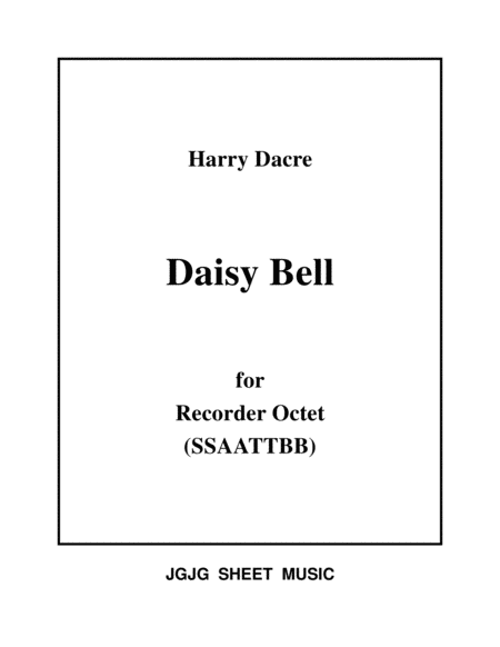 Daisy Bell For Recorder Octet Sheet Music