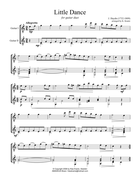 Dance For Guitar Duo Sheet Music